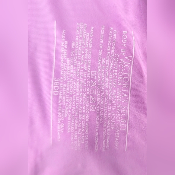 Victoria Secret Padded Bra 38DD Pink Lace - Picture 6 of 6